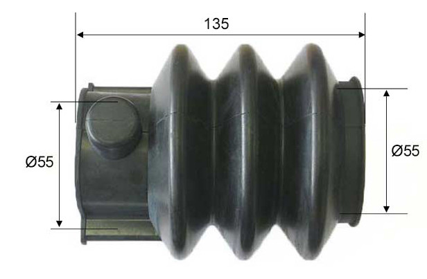 KNOTT SOFFIETTO IN GOMMA mm.55/55 L=mm. 135