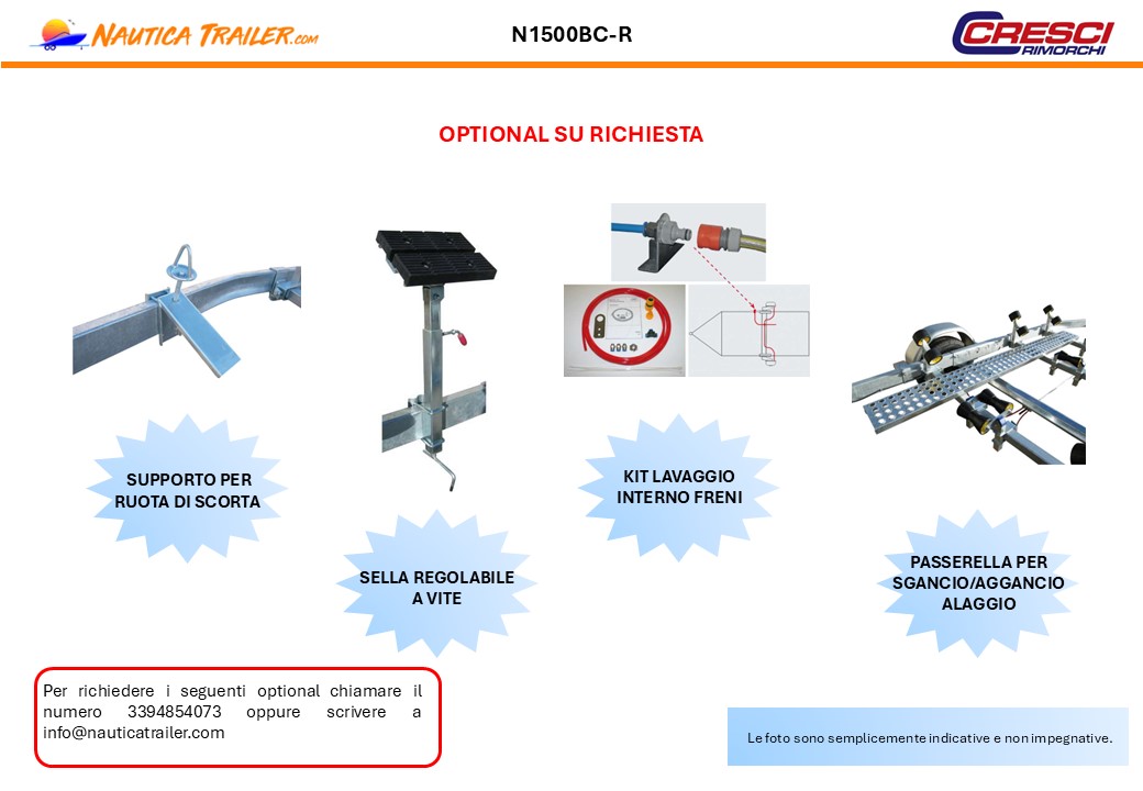 CRESCI RIMORCHIO TRASPORTO NAUTICA N1500BC-R - immagine 3